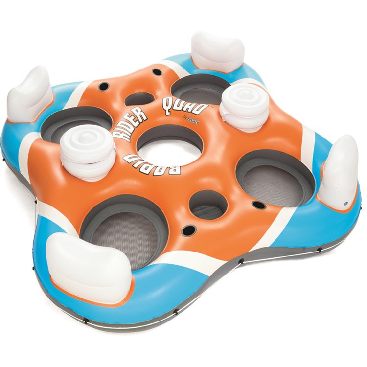 水上浮台多人浮床充气帐篷游泳气垫床大号漂浮垫躺椅沙发海上用品