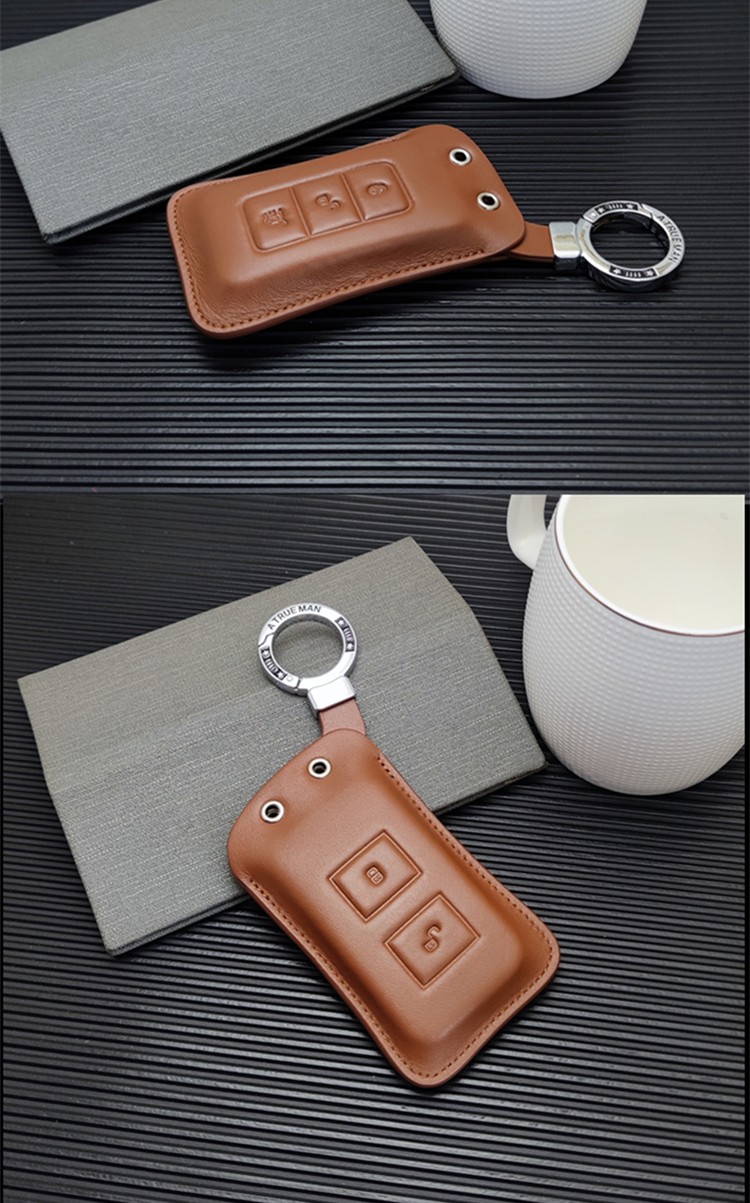 包速锐思锐钥匙套遥控钥匙皮套真皮车用byd汽车钥匙扣男女c款秦棕色