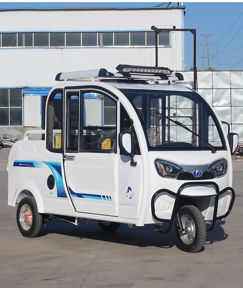 电动三轮车全封闭皮卡家用带棚成人接孩子双排拉货电瓶车可上牌 套餐