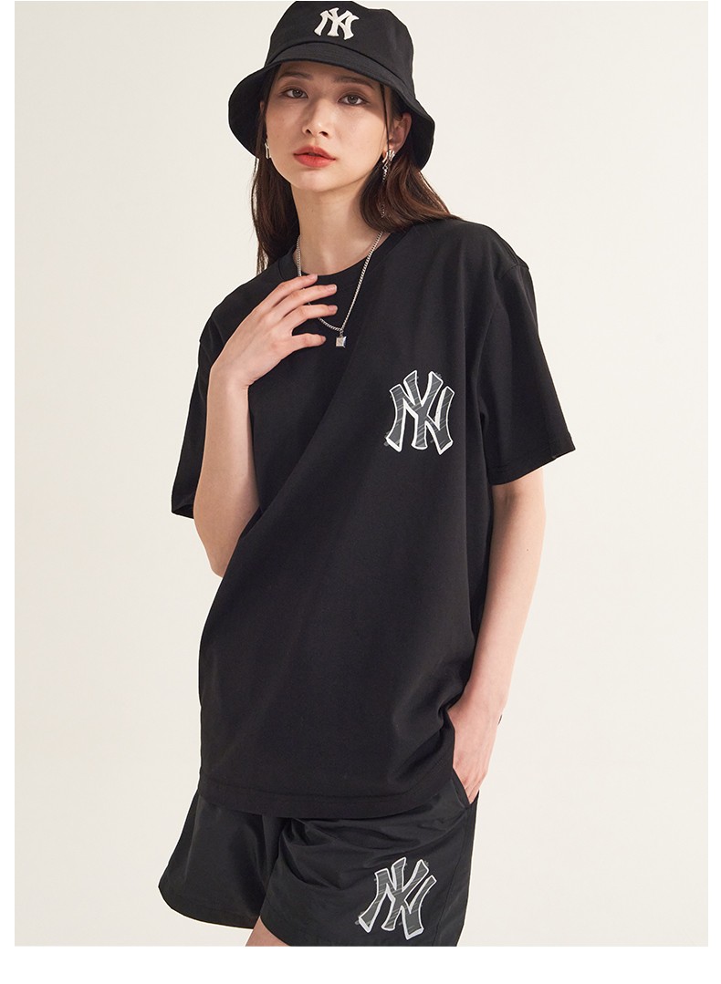 mlb2022春季新款男女情侣短袖纽约洋基队ny休闲t恤纽约洋基队白色xs