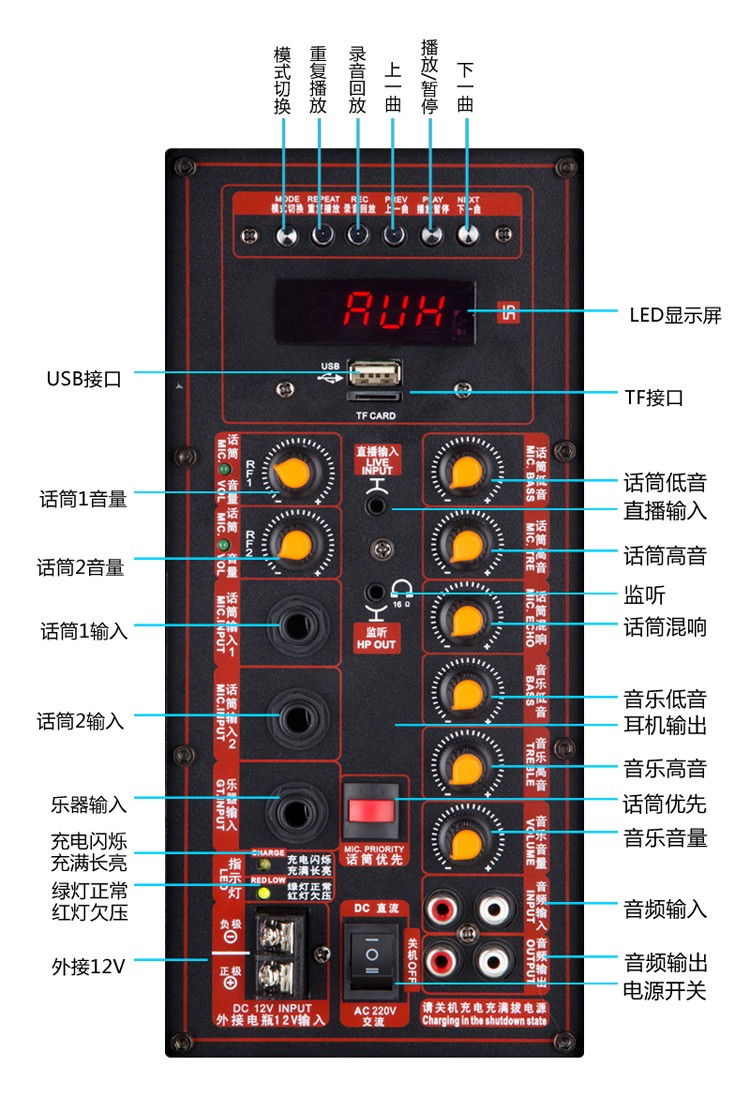 曼龙音响户外广场跳舞网红直播唱k歌带显示屏声卡话筒蓝牙点歌视频机