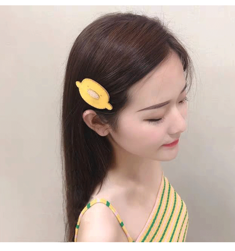 杰唯伊杨倩同款发饰小黄鸭发夹ins边夹发卡甜美少女可爱刘海夹 wyfq