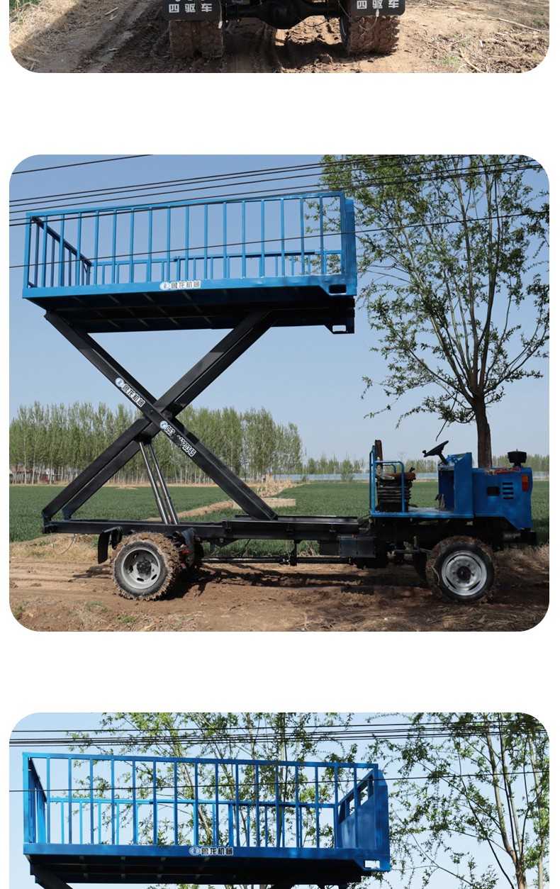 鲁龙电动升降机液压升降平台移动上猪台车载装猪车卸猪升降机装猪通道