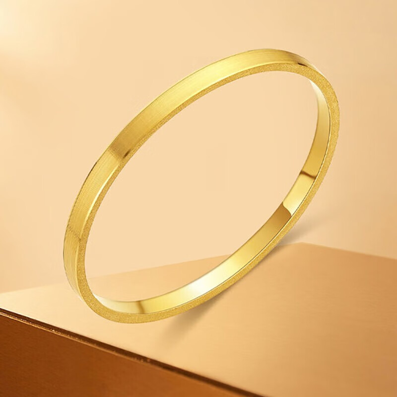 金太妃珠宝黄金手镯女足金999拉丝光面手镯整圈金手镯女士简约大气送
