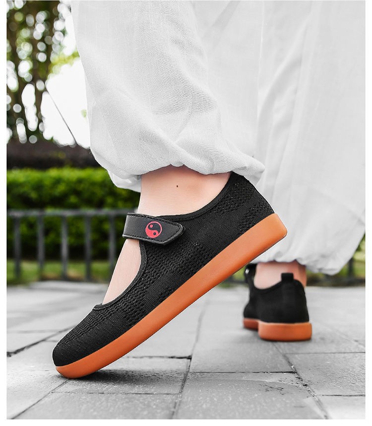 gykz太极鞋女凉鞋镂空武术鞋练功太极拳功夫运动鞋女士露背黑色太极