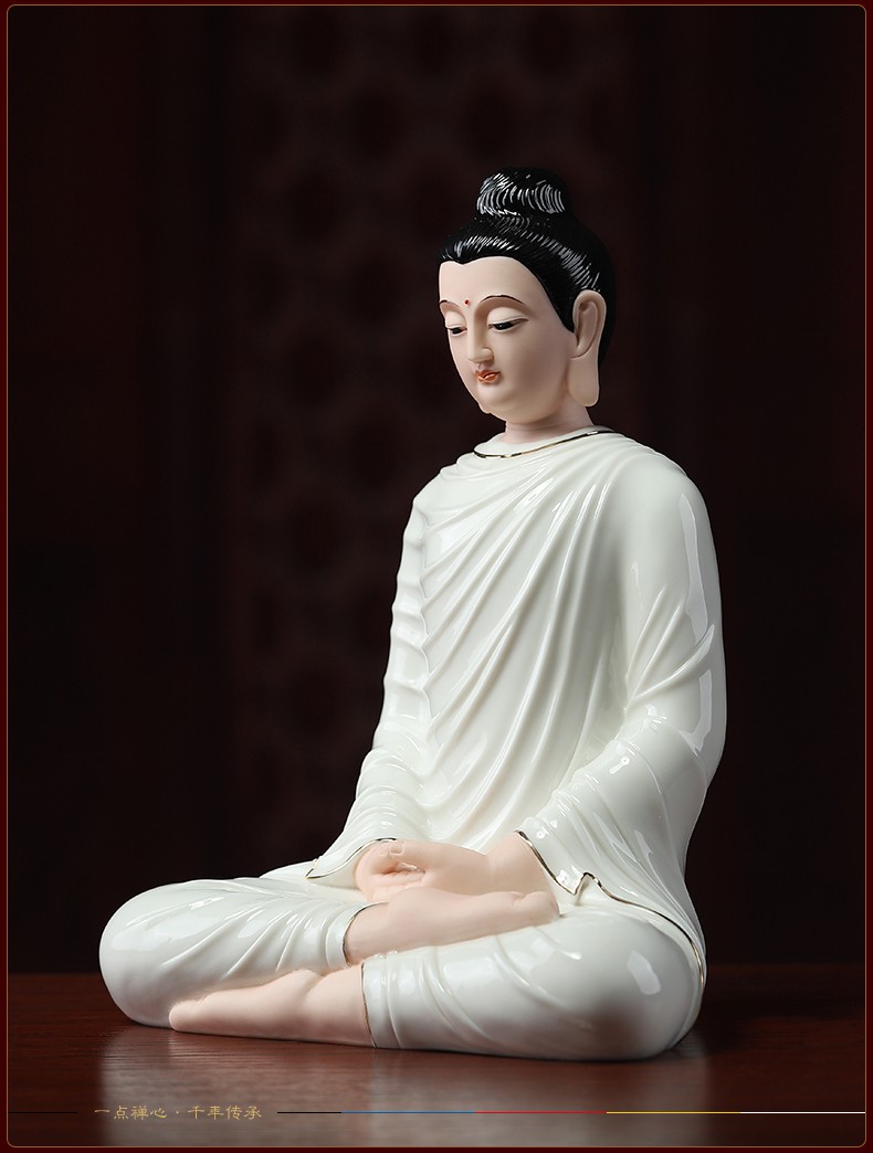 玛朵维汀 南无阿弥陀佛佛像供奉摆件 德化白瓷质家居供奉阿弥陀佛如来