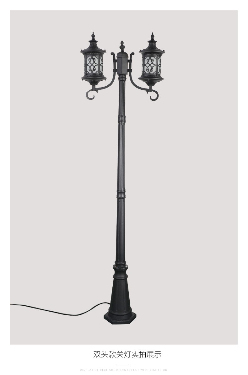 丽朵灯饰欧式复古庭院灯别墅花园草坪小区led路灯高杆灯户外防水景观