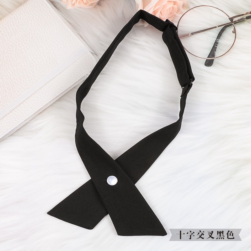 十字交叉蝴蝶结领结领花衬衫校服女生男式学生十字交叉墨绿领结