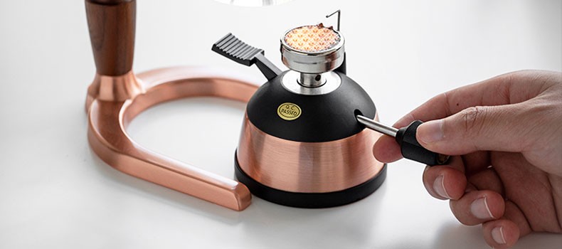 ilbecaffe迷你瓦斯炉虹吸壶配件摩卡壶咖啡炉便捷式户外登山炉金色