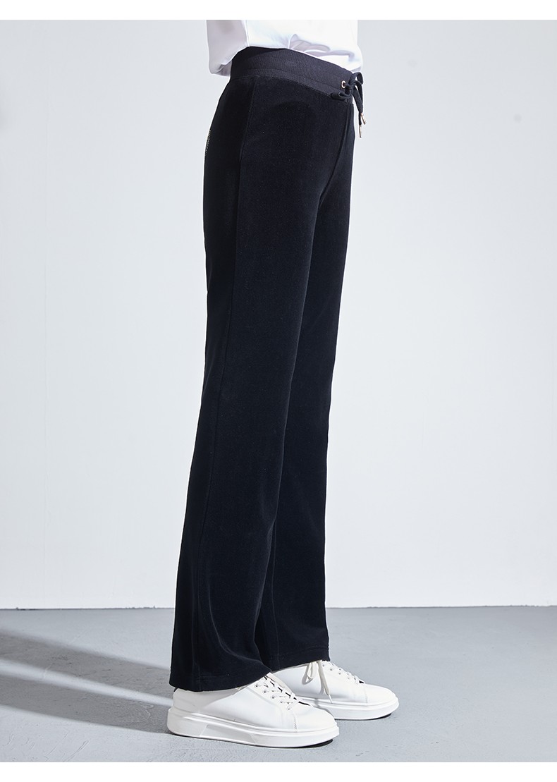 juicy couture橘滋女装女秋季款天鹅绒裤子薄休闲运动裤 紫色-s s