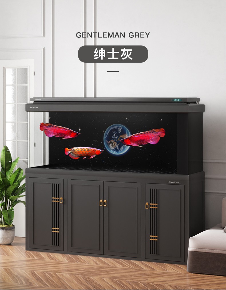 (免费入户包安装破损包赔)森森鱼缸客厅水族箱大中型超白玻璃家用底滤