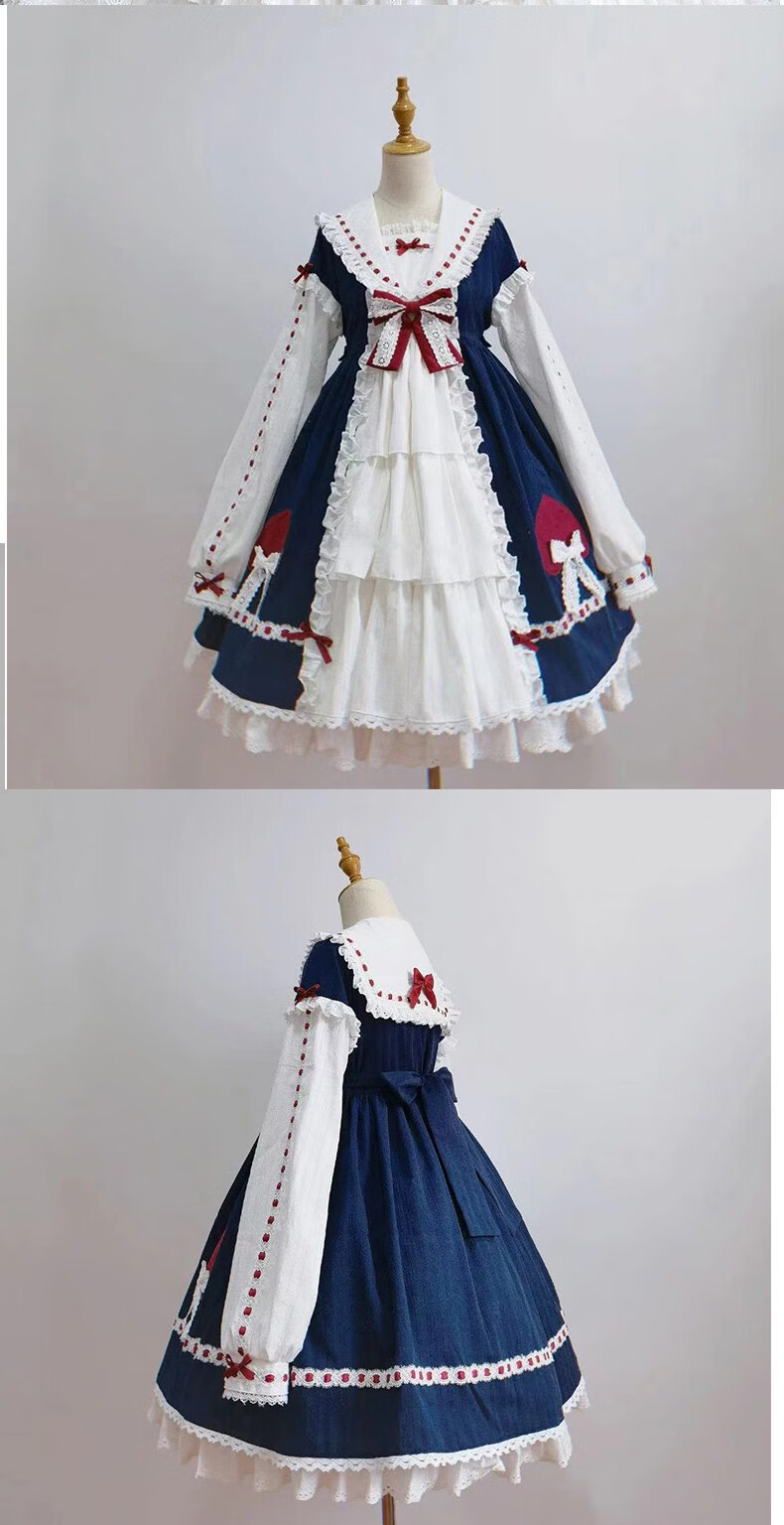 洛丽塔lolita长裙op公主连衣裙日常白雪姬洋装公主白雪日常连衣裙白色