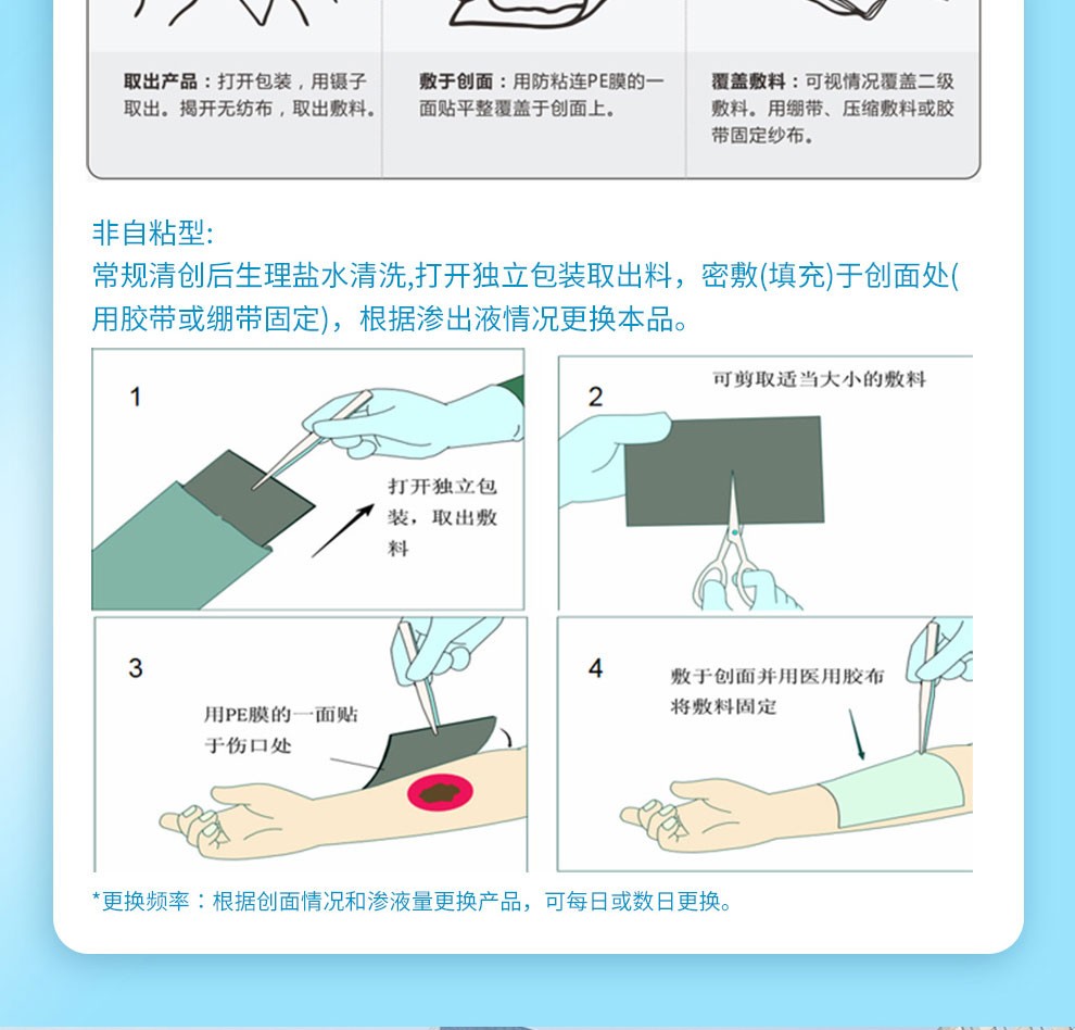 性敷料修复糖尿病足烧烫伤褥疮压疮溃疡难愈伤口修复自粘型5575顺丰