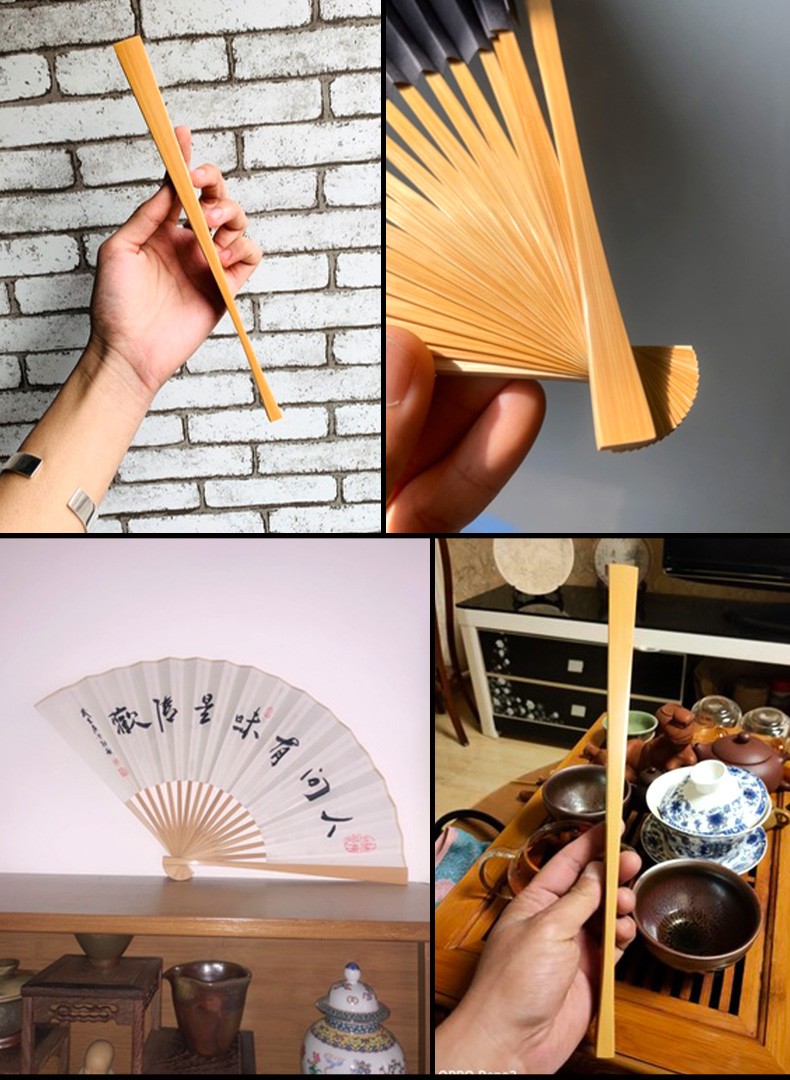 施贵妃 8/95寸暗钉玉竹折扇手工扇骨苏工扇面古风中国风文玩扇子 95寸