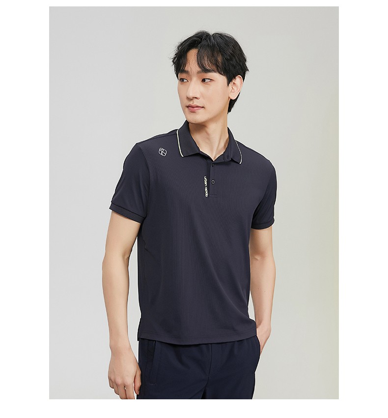 rapido雳霹道2022年夏季新品男子条纹组织面料撞色短袖翻领polo衫cn