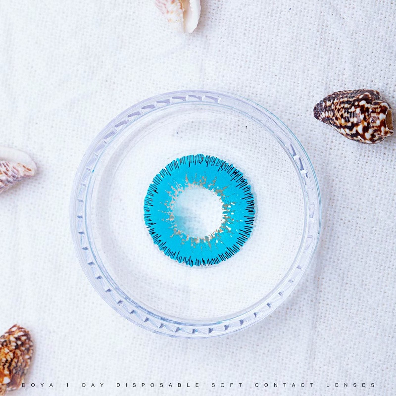 cosplay异色吸血鬼美瞳红黄蓝色doy色隐形眼镜日抛10片 异色蓝色 125