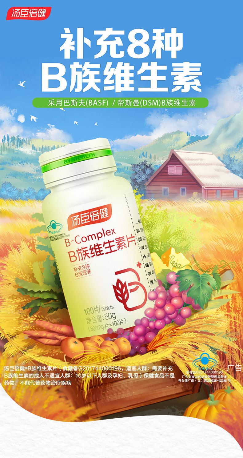 汤臣倍健维生素b族片100片汤臣维b维bvbvb 【1瓶】