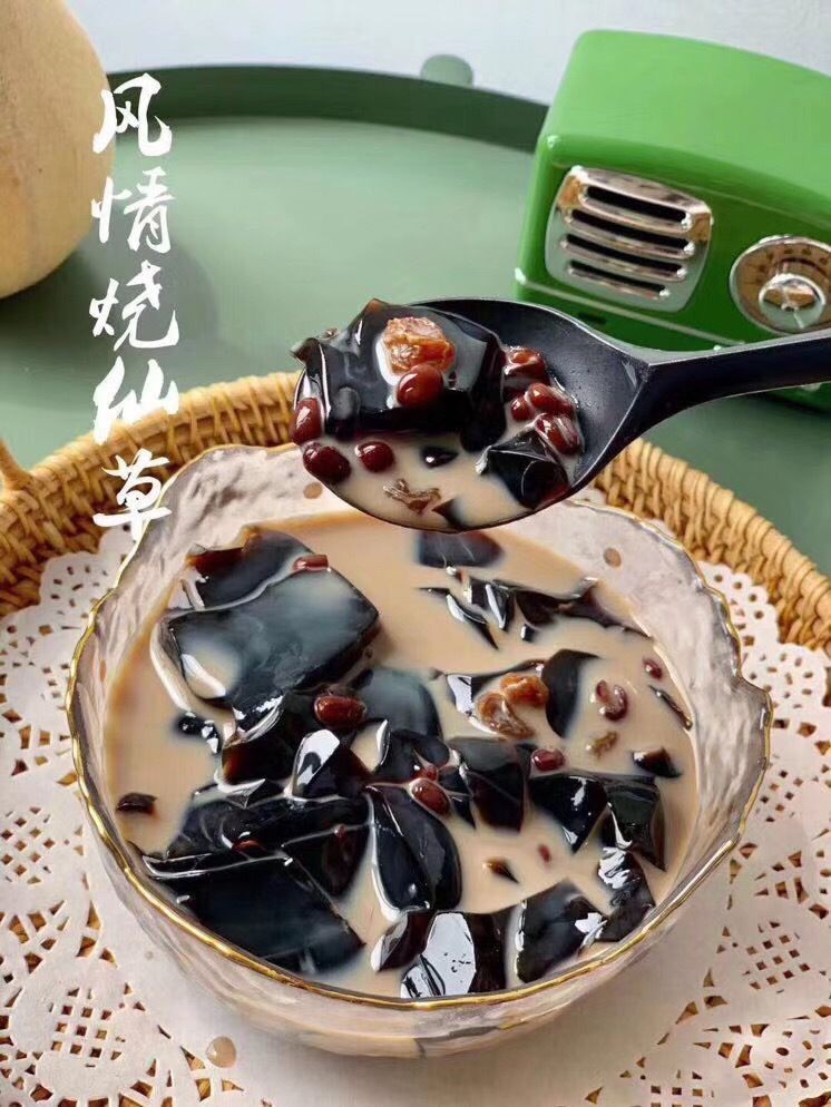 水晶风情烧仙正宗台湾风味果冻布丁即食冷饮 烧仙草1杯 200g【图片