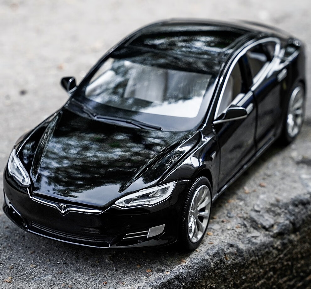 特斯拉车模124汽车模型合金车模摆件儿童男孩小汽车玩具models白色