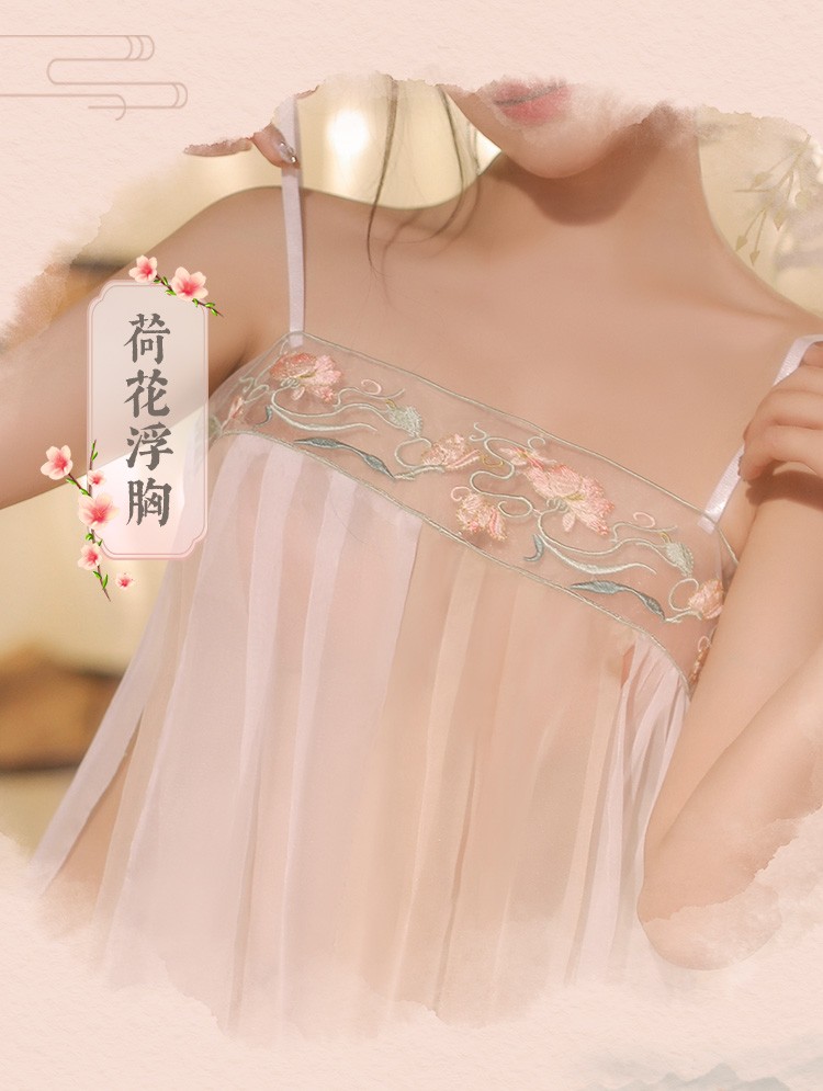 jk角色扮演古装汉服国潮古风经典复古唐装性感肚兜透视免脱睡衣裙丁字