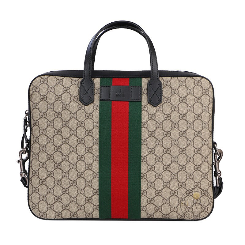 gucci古驰 男包棕色双g图案手提单肩包 387102 khngn 9692【图片 价格