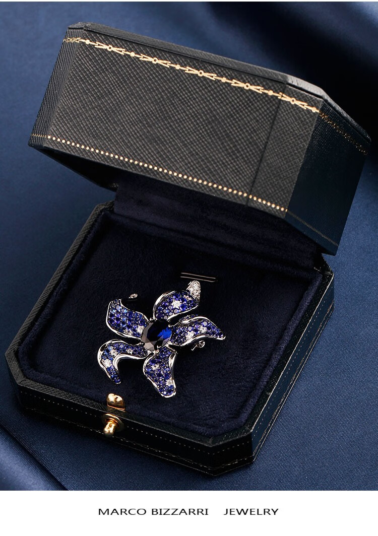 marco bizzarri奢侈品蓝徊胸针高档女精致海星胸花小众设计感大衣别针