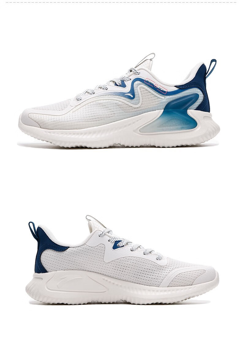 安踏男鞋跑步鞋2021新款冬季减震休闲鞋时尚旅行运动男鞋 黑/象牙白