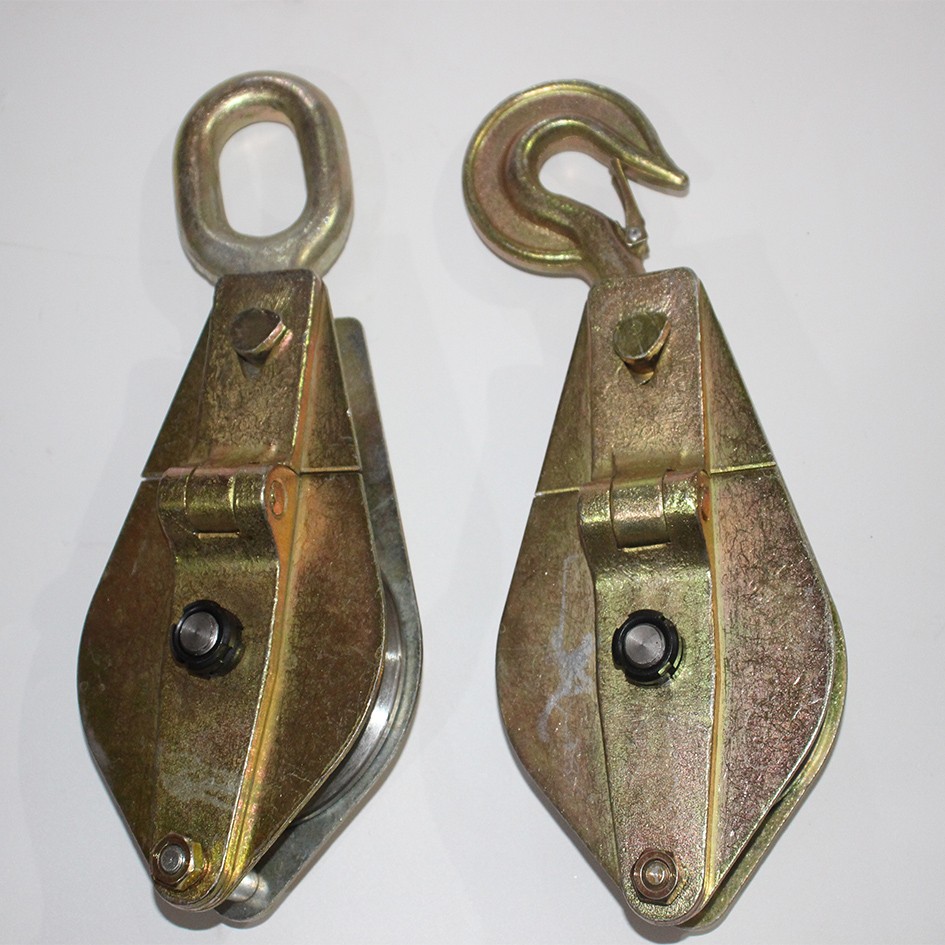 黛惑 电力高速起重铁滑车全钢轴承吊环吊钩滑轮防摔砸架空动滑轮勾 全