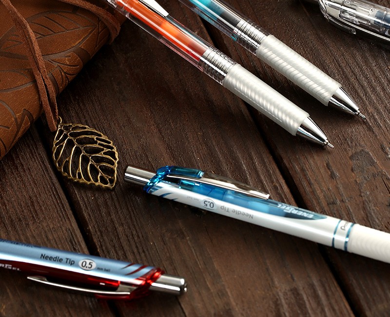 日本pentel派通速干中性笔bln75学霸刷题专用考试按动式0.