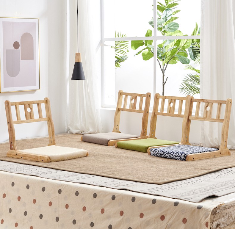 信之源品shinworks榻榻米座椅折叠日式实木无腿宿舍床上靠背椅电脑椅