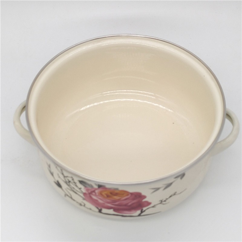 敏程搪瓷汤锅奶锅双耳锅炖锅泡面锅家用搪瓷汤锅多功能燃气电磁炉通用