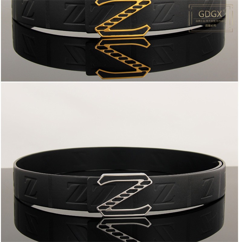 gdgx轻奢品牌腰带男真皮皮带平滑扣头层牛皮无夹层商务休闲裤带内穿式