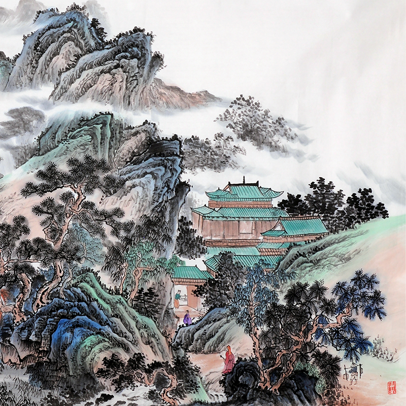 24099cm画芯北京书画艺术院副院长贾国英溪山访友图a2629国画