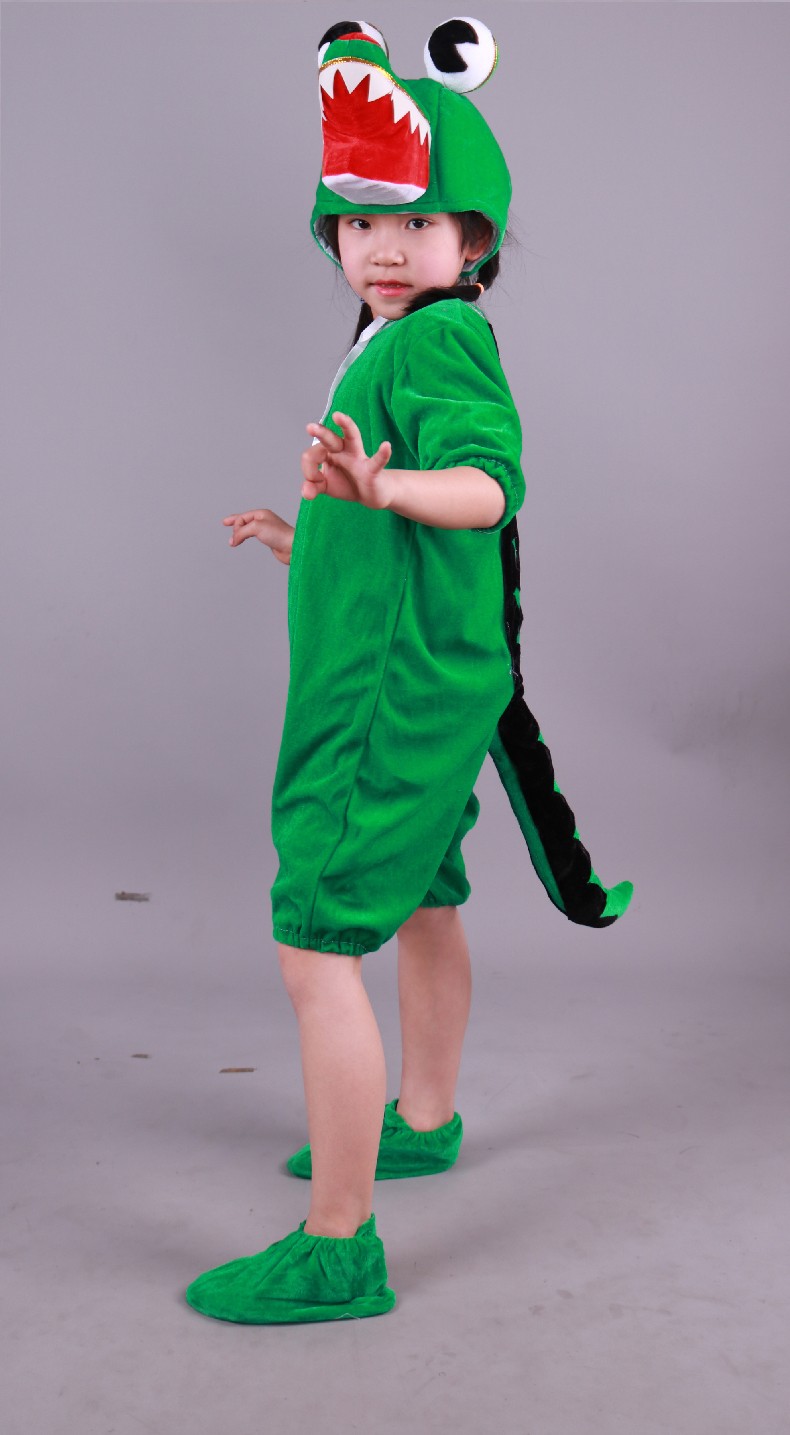儿童鳄鱼卡通动物表演服装小学生课本剧舞蹈服饰幼儿园恐龙演出服鳄鱼