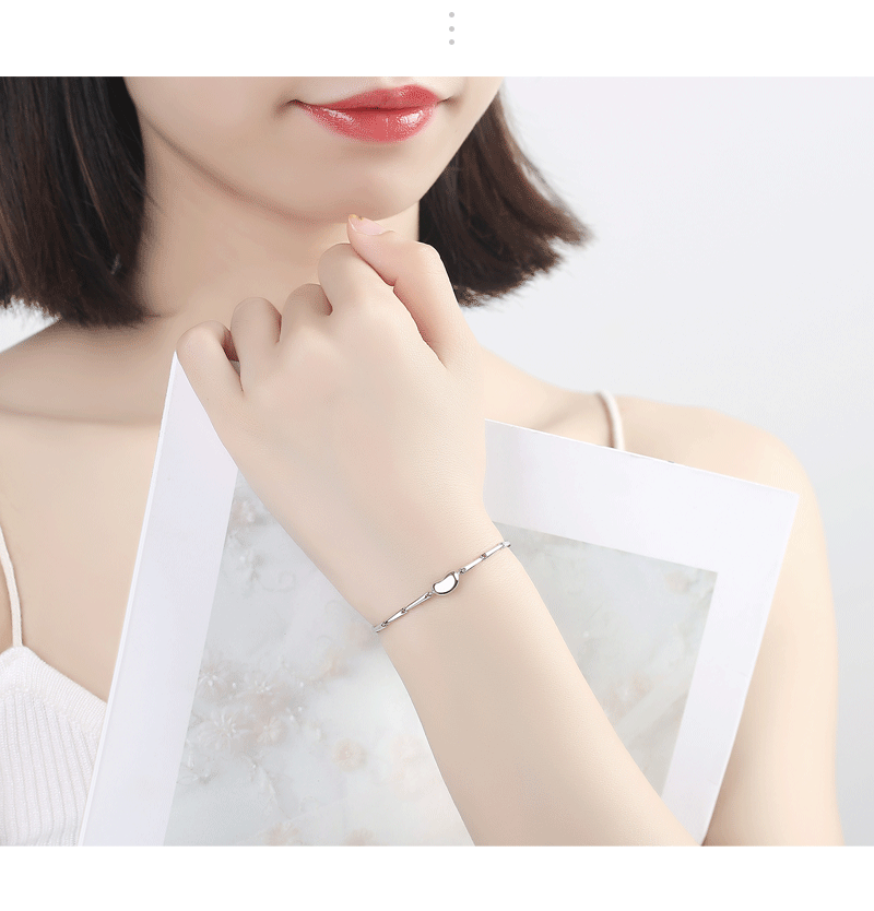 克拉苏crassus余生豆银手链女新款时尚简约个性手饰生日礼物送女友送