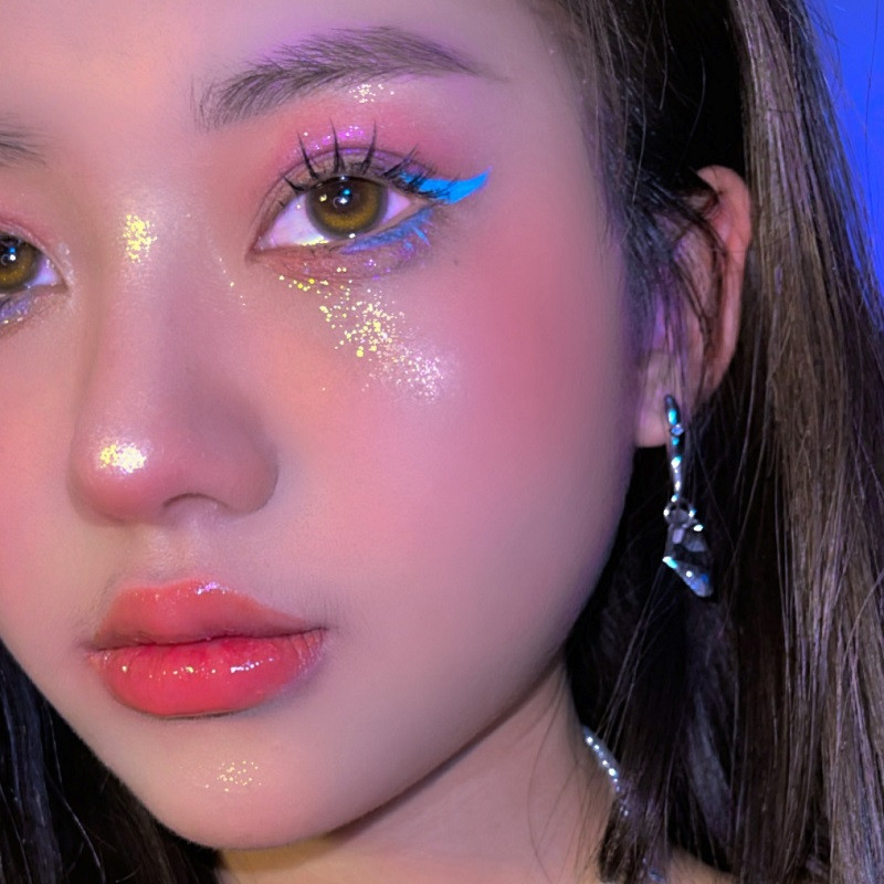 0月夜萤光珠光女近视隐形眼镜年抛2片tu 月夜荧光2.