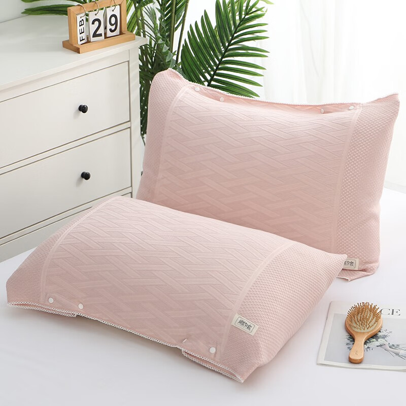 恩爱鸟竹纤维冰凉枕套一对装夏季枕头套可固定防滑不脱落半包裹盖套