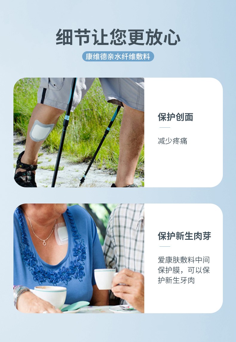 convatec康维德爱康肤亲水性纤维敷料420672褥疮压疮糖尿病足烧烫伤