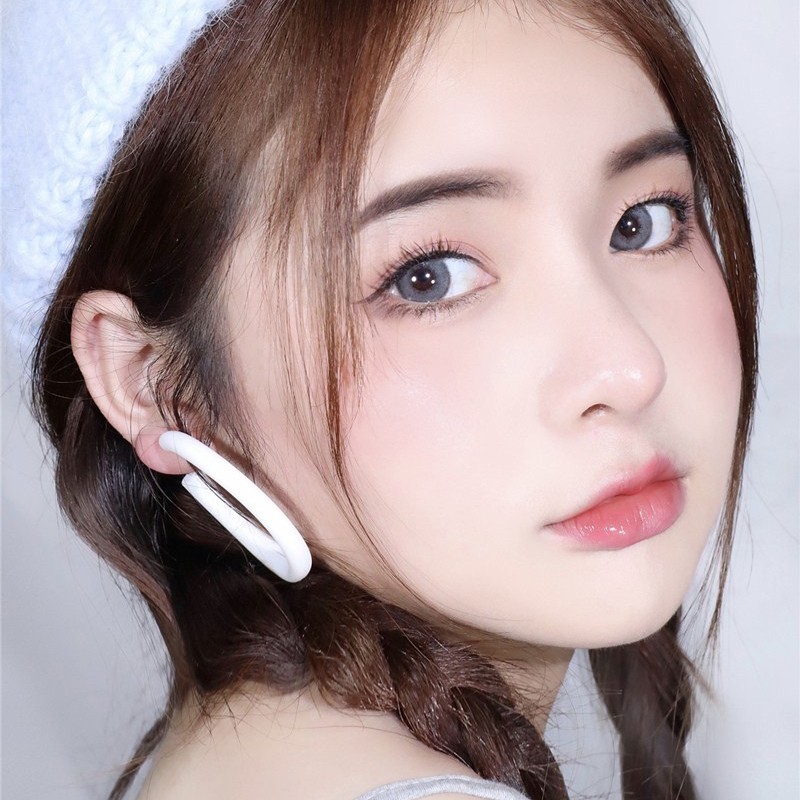 yukicon自然融瞳混血小直径美瞳雾纱硅水凝胶日抛隐形眼镜10片奶包蓝