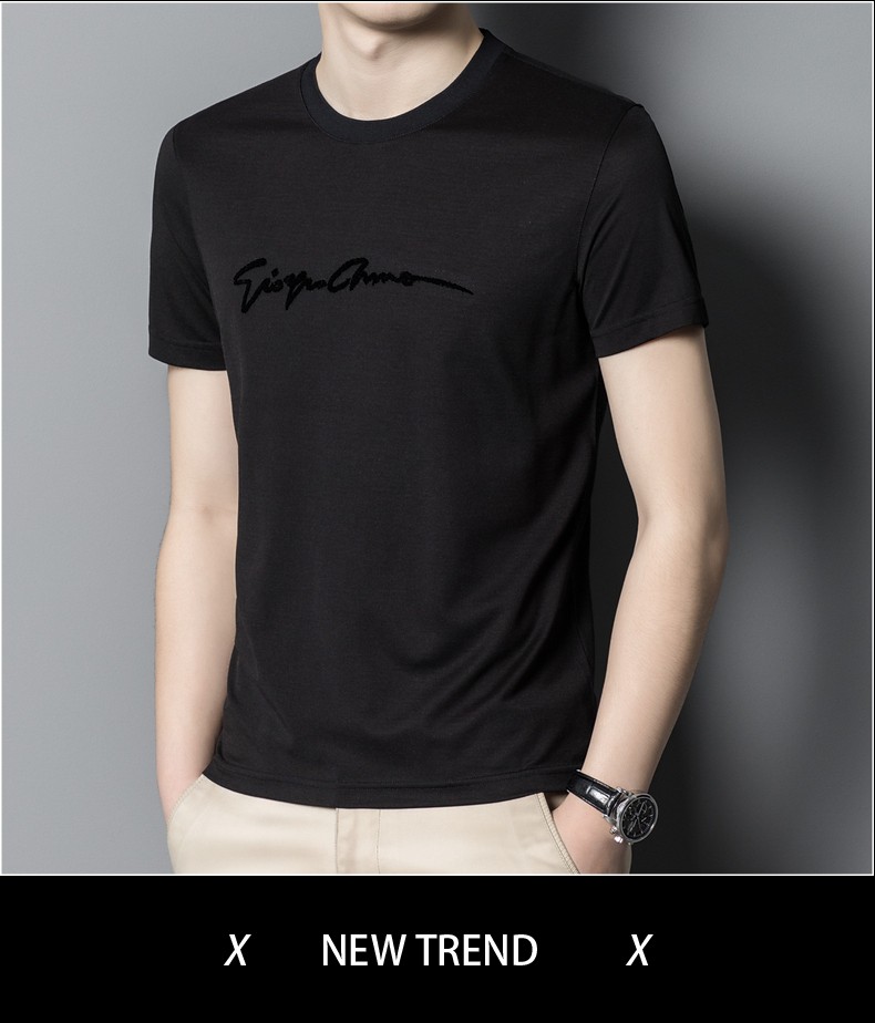 斯哲维世szonvos品牌轻奢男装短袖t恤男夏季薄款时尚圆领套头男士上衣