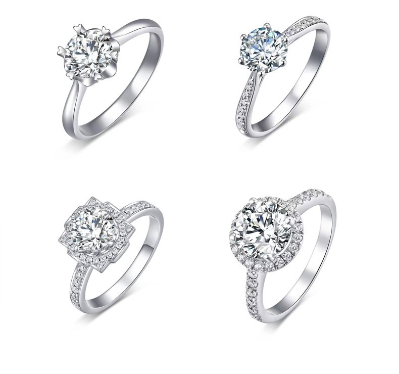 泛星珠宝1克拉gia裸钻定制钻石戒指结婚钻戒无奶咖无荧光配18k金戒托