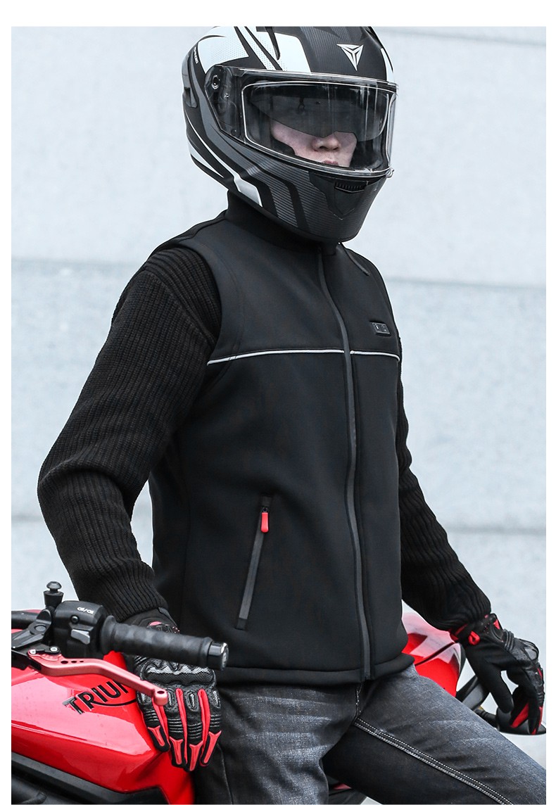 摩托车冬季骑行电加热马甲保暖防寒机车赛车usb智能电热骑行服发热