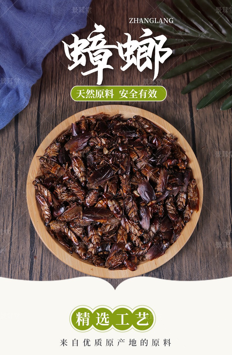 景茸堂 蟑螂中药材美洲大蠊 偷油婆 蜚蠊飞蟅 蟑螂干货蟑螂虫干 蟑螂