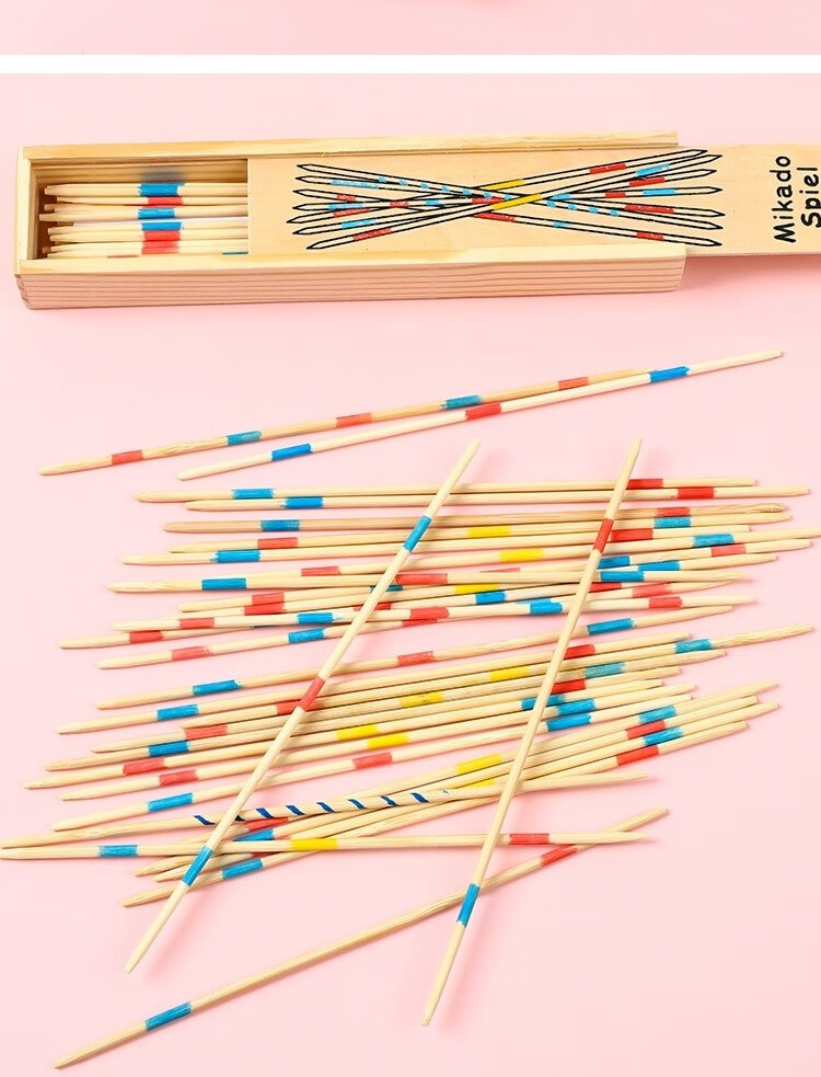 多人小学生棒棒注意力儿时木棍子游戏挑 【游戏棒48片叠叠乐】-木锤惩