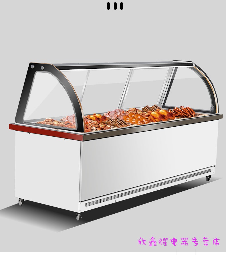 商用双温鸭脖展示柜冷藏柜卤肉味熟食保鲜柜点菜凉菜烧烤弧形冷柜淘力