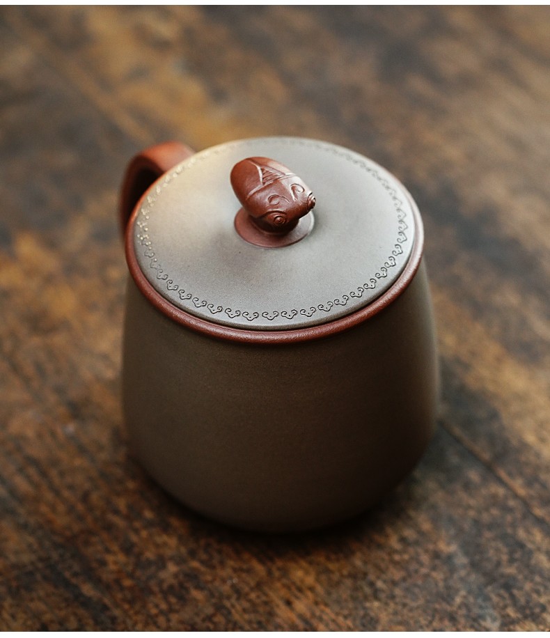 沐磁 宜兴紫砂杯名家吴春艳纯手工不惑杯家用泡茶带盖杯男士办公杯