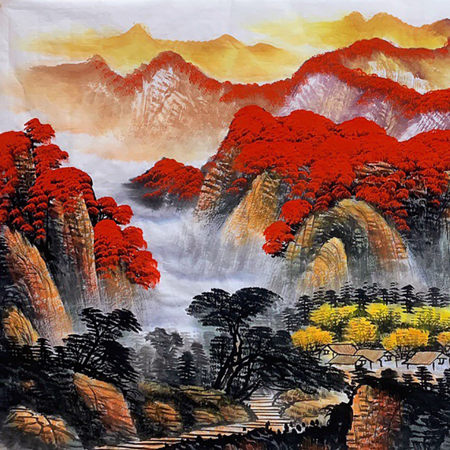 曾松涛 中国书法美术家协会理事《鸿运当头》尺寸:240cmx70cm【图片