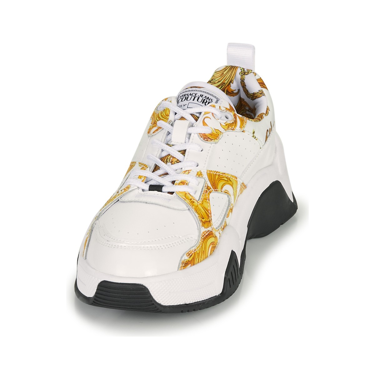 versacejeanscouture女鞋时尚休闲鞋单鞋老爹鞋白色金色春秋款e0v白色