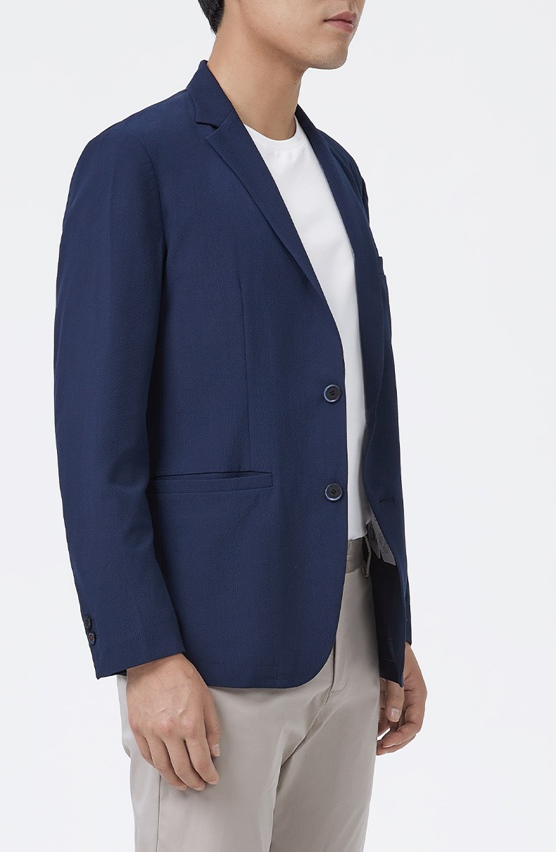 商场同款dh丹尼爱特夏季新品宝蓝色薄款正装西服男修身便西装浅灰色56