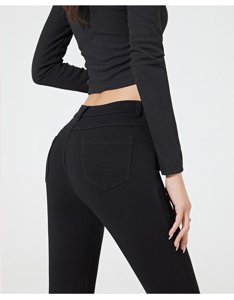 LangSha Women's High-Waist Slim Fit Pencil Pants Black Magic Leggings Spring Autumn 19